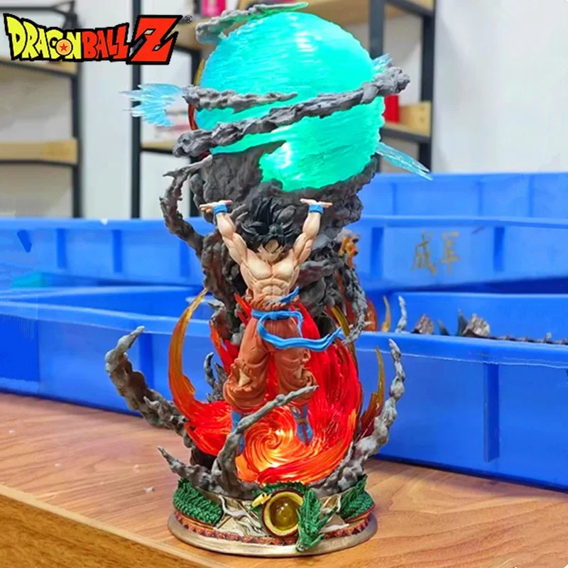 23 см аниме фигурка Dragon Ball Супер Сайян фигурка Spirit Bomb Сон Гоку фигурка LED Shine Статуя модель ПВХ коллекция игрушек