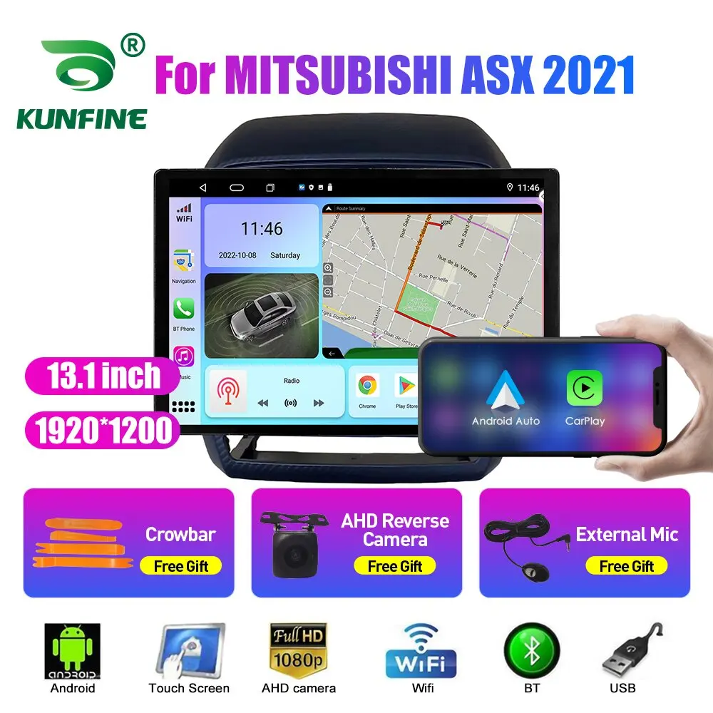 13,1-дюймовое автомобильное радио для MITSUBISHI ASX 2021, автомобильный DVD, GPS-навигация, стерео, Carplay, 2 Din, Центральная мультимедиа, Android Auto