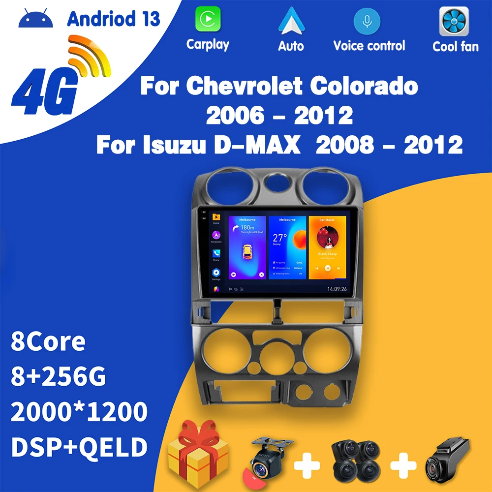 Автомобильное радио Carplay Android для Chevrolet Colorado 2006-2012 Для Isuzu D-MAX MU-71 2008-2012 Мультимедийный Видеоплеер Авто стерео